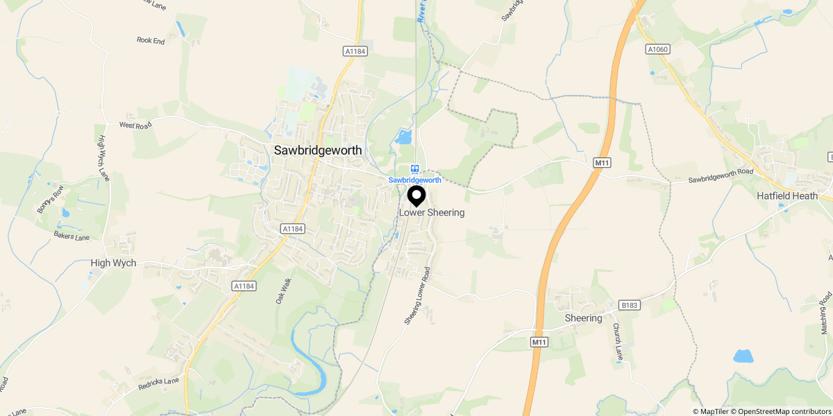 Approximate location of Station Road, Sawbridgeworth, CM21 9JX