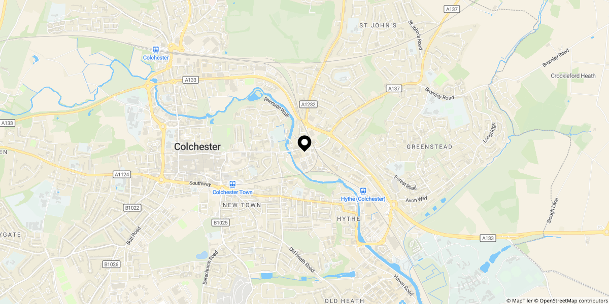 Approximate location of East Street, Colchester, CO1 2TG