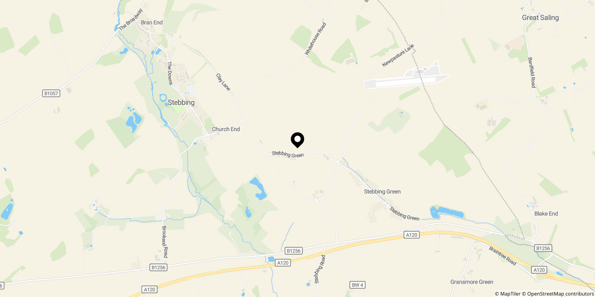 Approximate location of Collops Villas, Stebbing, Dunmow, CM6 3SY