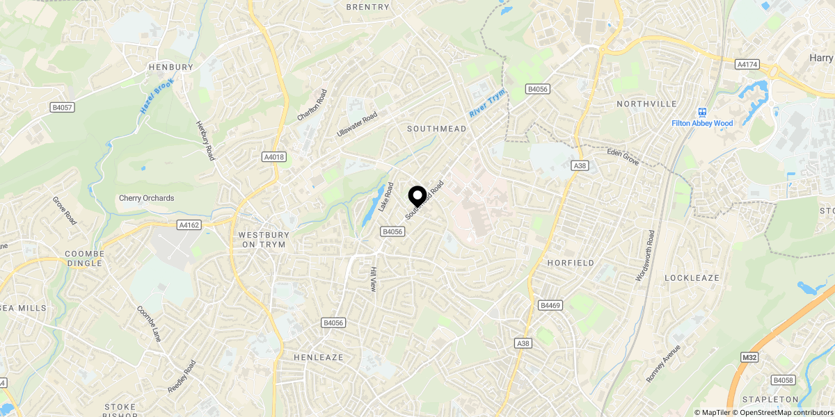 Approximate location of Delvin Road, Bristol