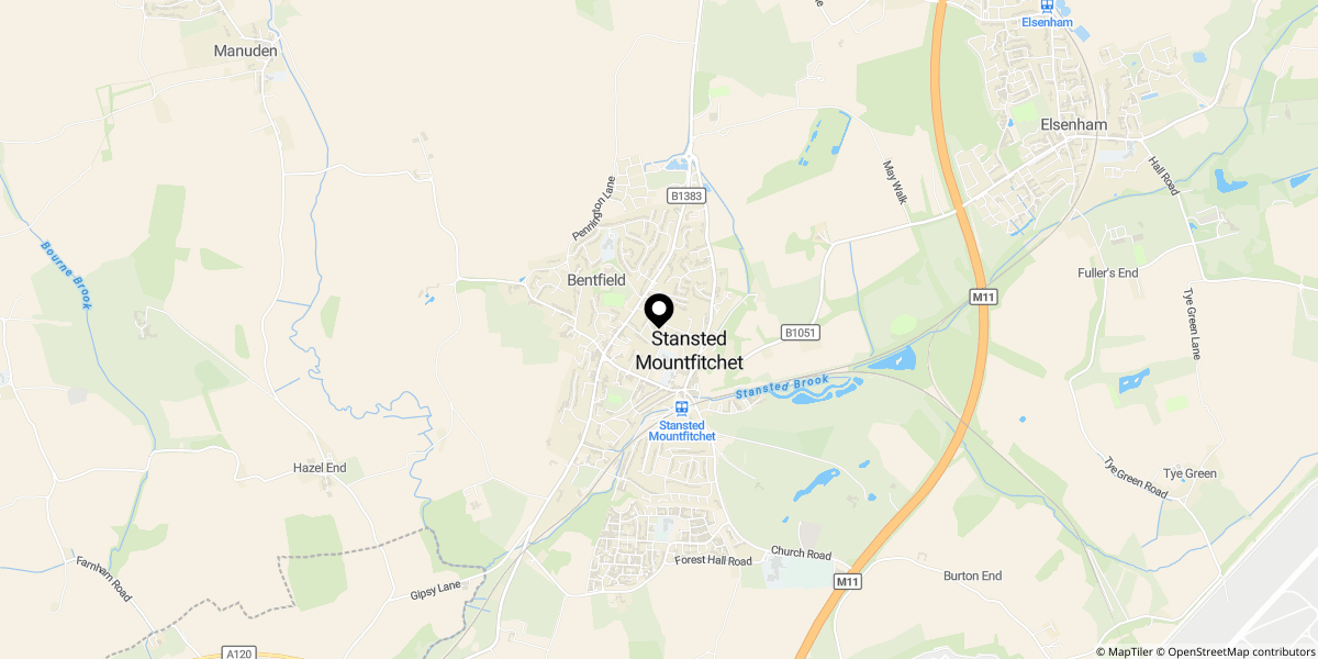 Approximate location of Kingswood Close, Stansted